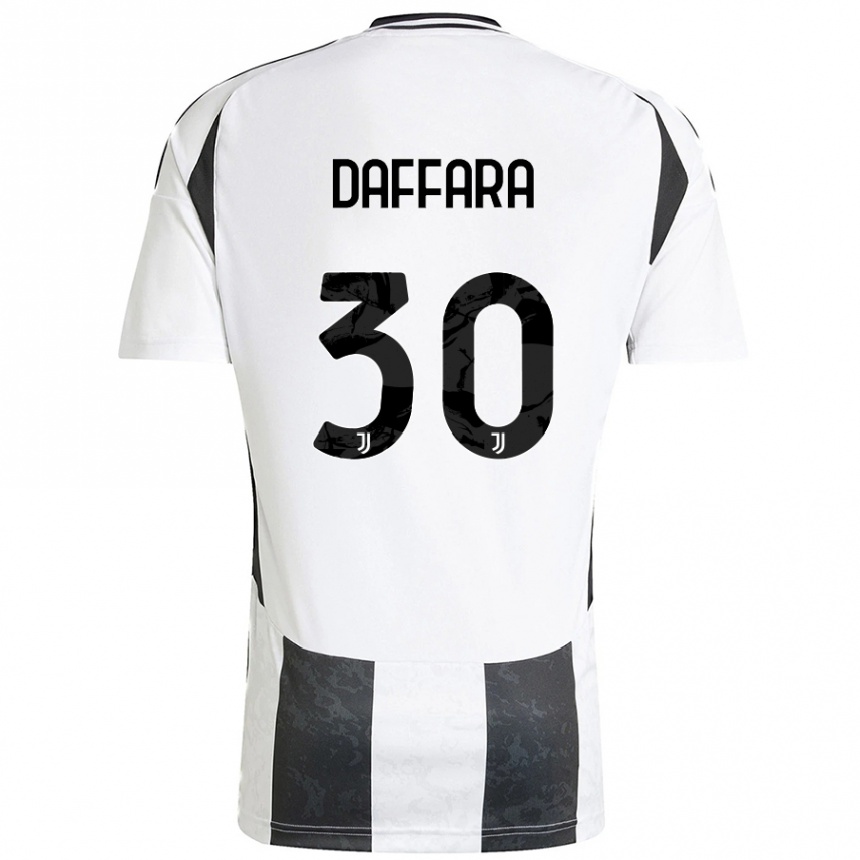 Men Football Giovanni Daffara #30 White Black Home Jersey 2024/25 T-Shirt Nz