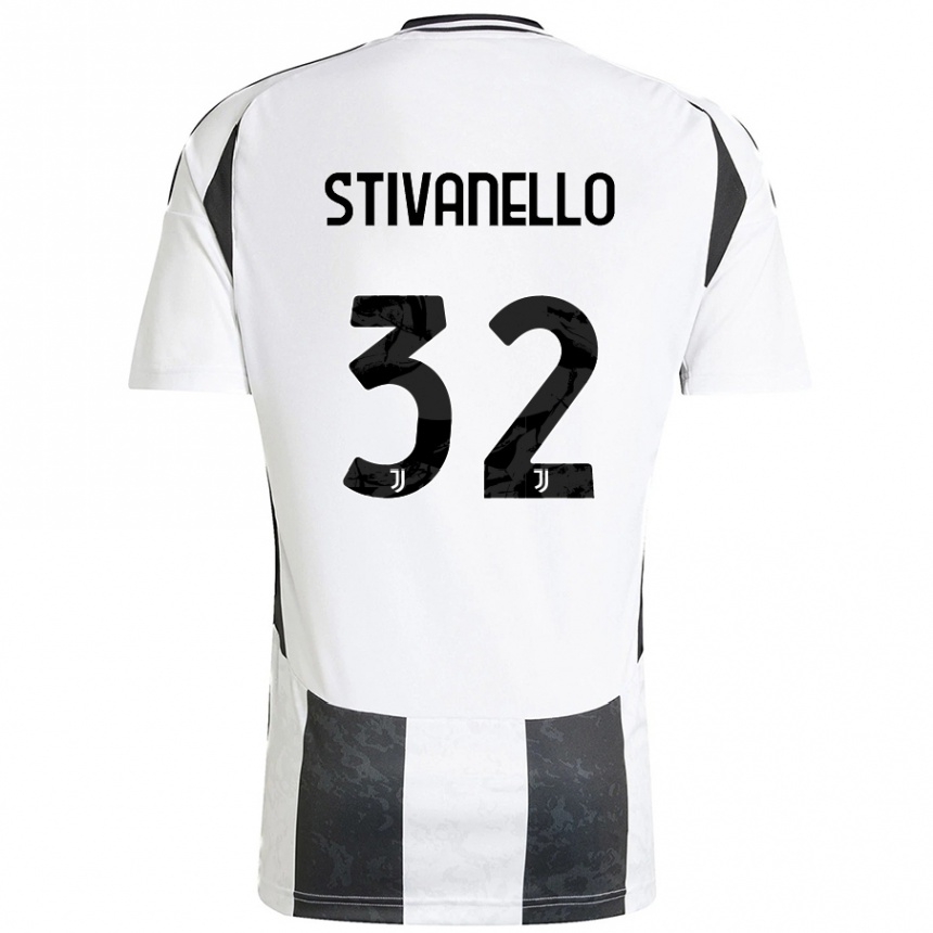 Men Football Riccardo Stivanello #32 White Black Home Jersey 2024/25 T-Shirt Nz