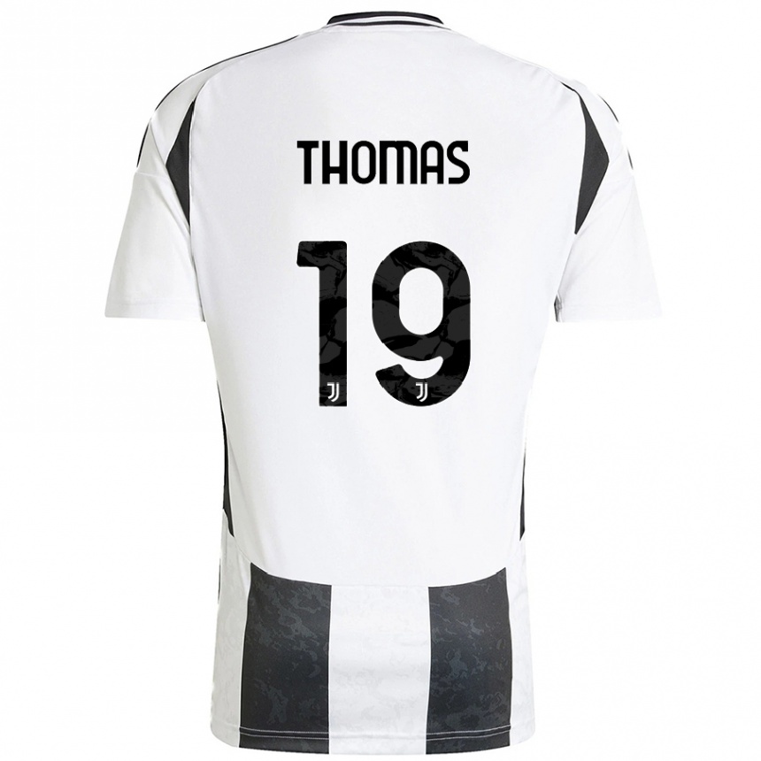 Men Football Lindsey Thomas #19 White Black Home Jersey 2024/25 T-Shirt Nz