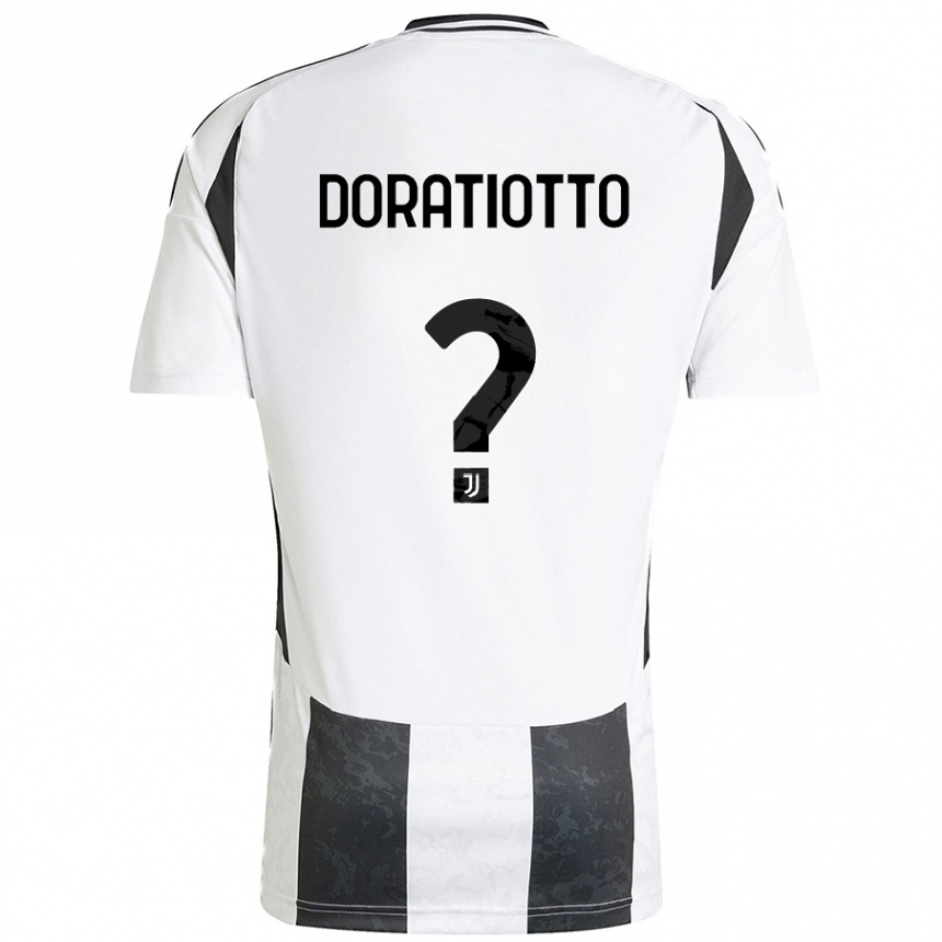 Men Football Giulio Doratiotto #0 White Black Home Jersey 2024/25 T-Shirt Nz