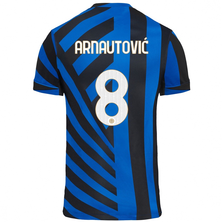 Men Football Marko Arnautovic #8 Blue Black Home Jersey 2024/25 T-Shirt Nz