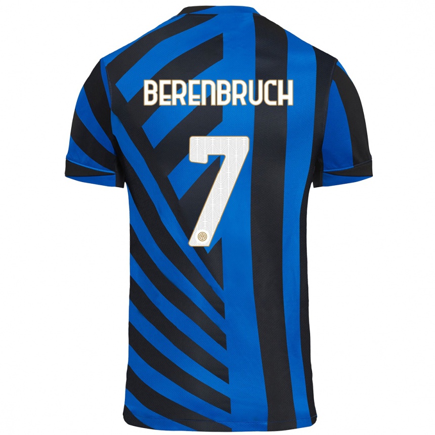 Men Football Thomas Berenbruch #7 Blue Black Home Jersey 2024/25 T-Shirt Nz