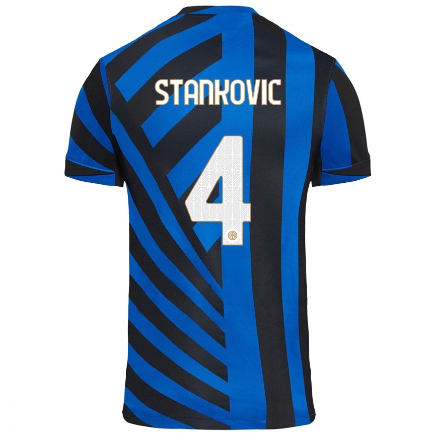 Men Football Aleksandar Stankovic #4 Blue Black Home Jersey 2024/25 T-Shirt Nz