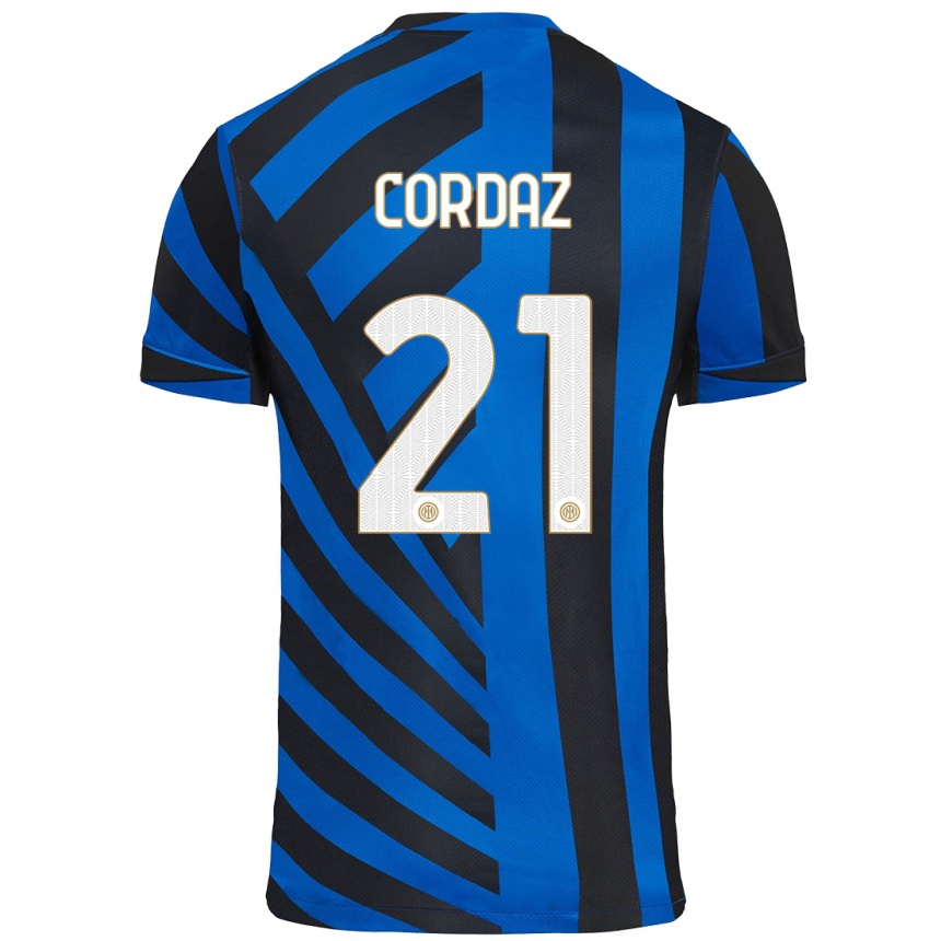 Men Football Alex Cordaz #21 Blue Black Home Jersey 2024/25 T-Shirt Nz