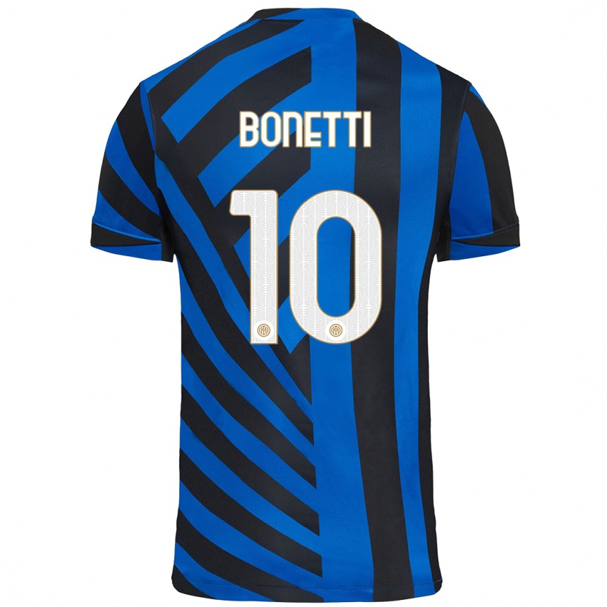 Men Football Tatiana Bonetti #10 Blue Black Home Jersey 2024/25 T-Shirt Nz