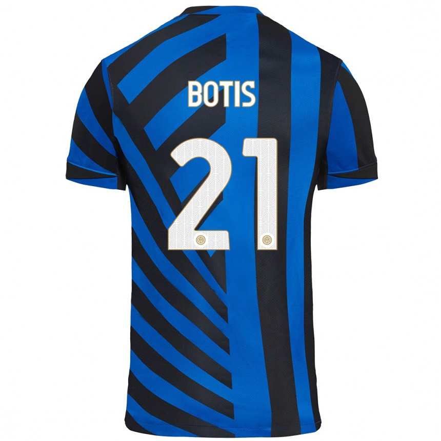 Men Football Nikolaos Botis #21 Blue Black Home Jersey 2024/25 T-Shirt Nz