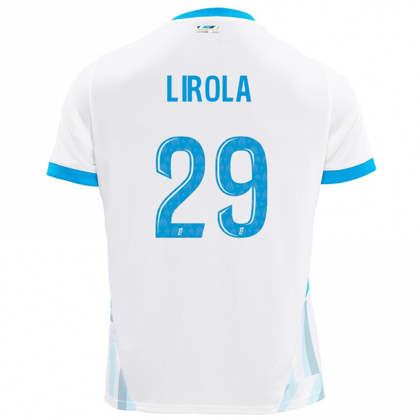 Men Football Pol Lirola #29 White Sky Blue Home Jersey 2024/25 T-Shirt Nz