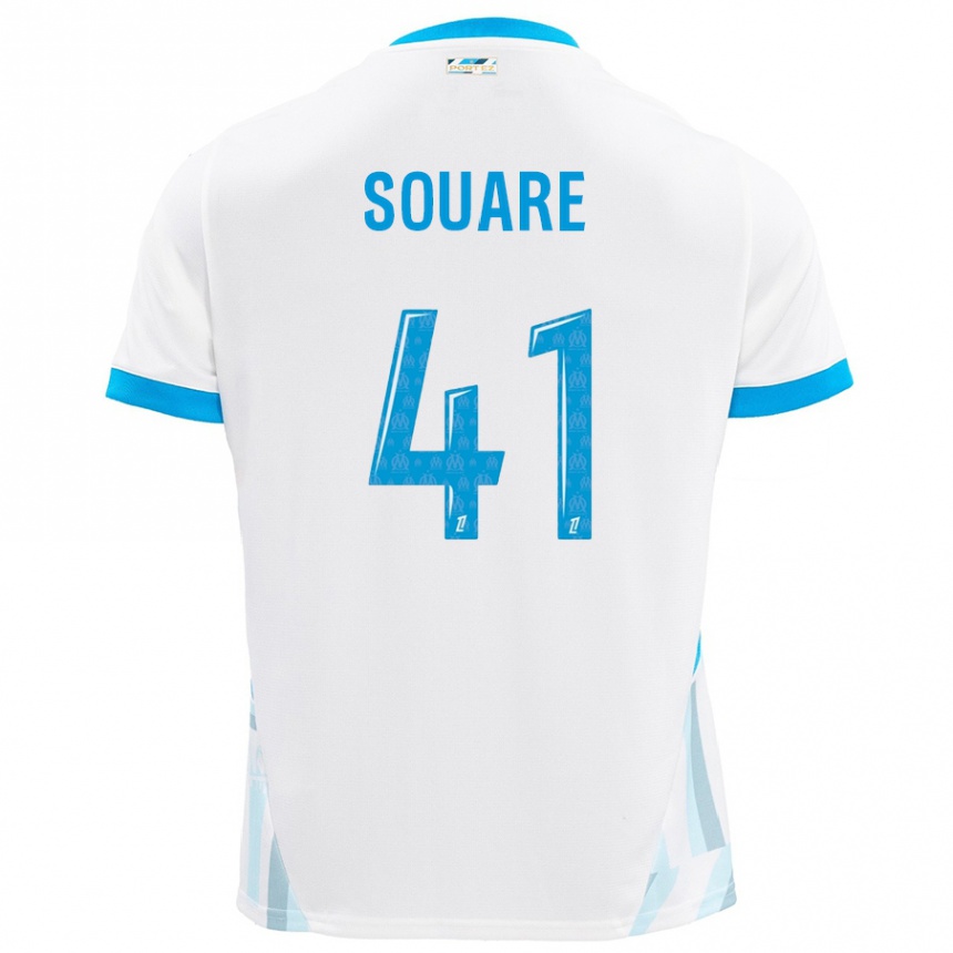 Men Football Cheick Souare #41 White Sky Blue Home Jersey 2024/25 T-Shirt Nz