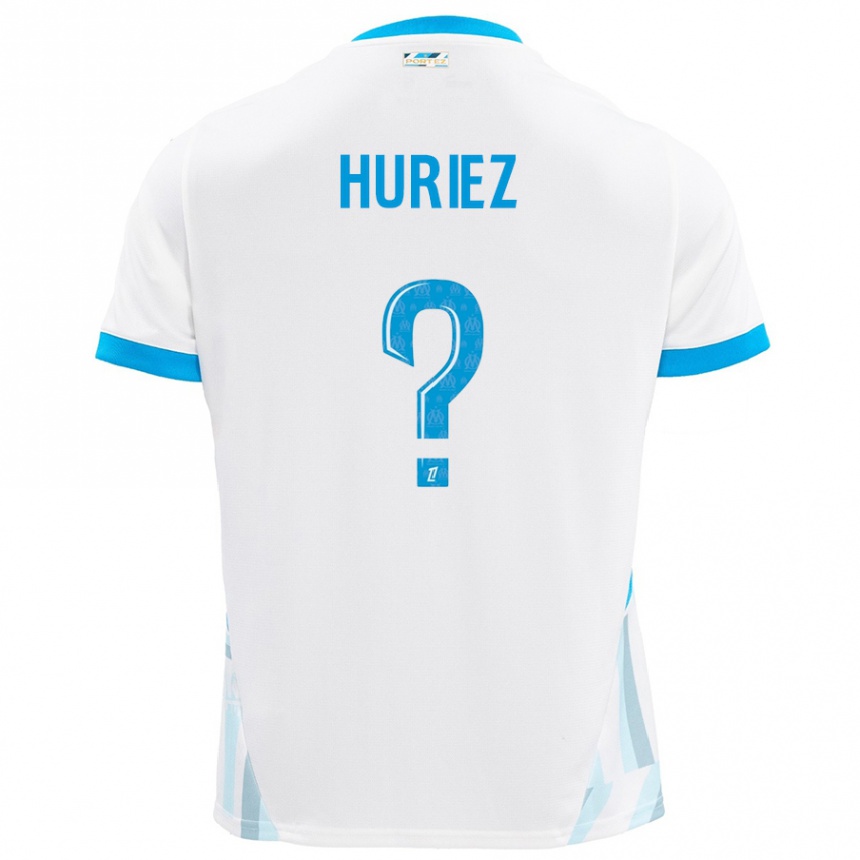 Men Football Evan Huriez #0 White Sky Blue Home Jersey 2024/25 T-Shirt Nz