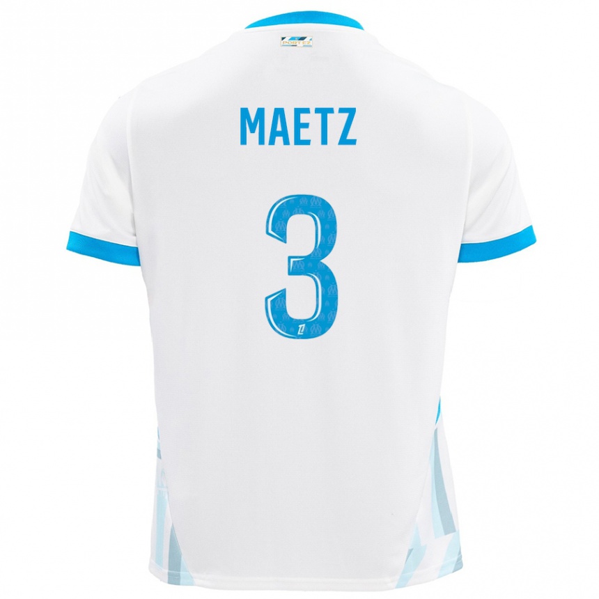 Men Football Agathe Maetz #3 White Sky Blue Home Jersey 2024/25 T-Shirt Nz