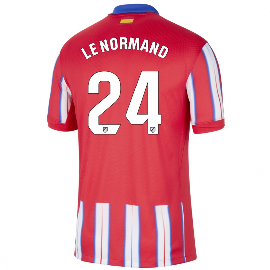 Men Football Robin Le Normand #24 Red White Blue Home Jersey 2024/25 T-Shirt Nz