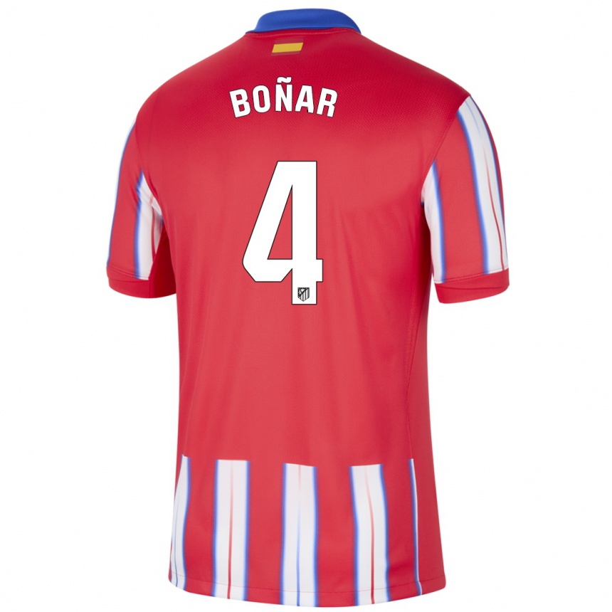 Men Football Javier Boñar #4 Red White Blue Home Jersey 2024/25 T-Shirt Nz