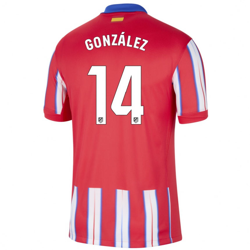 Men Football Joaquín González #14 Red White Blue Home Jersey 2024/25 T-Shirt Nz