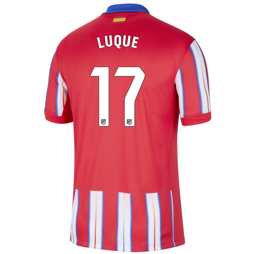 Men Football Iker Luque #17 Red White Blue Home Jersey 2024/25 T-Shirt Nz