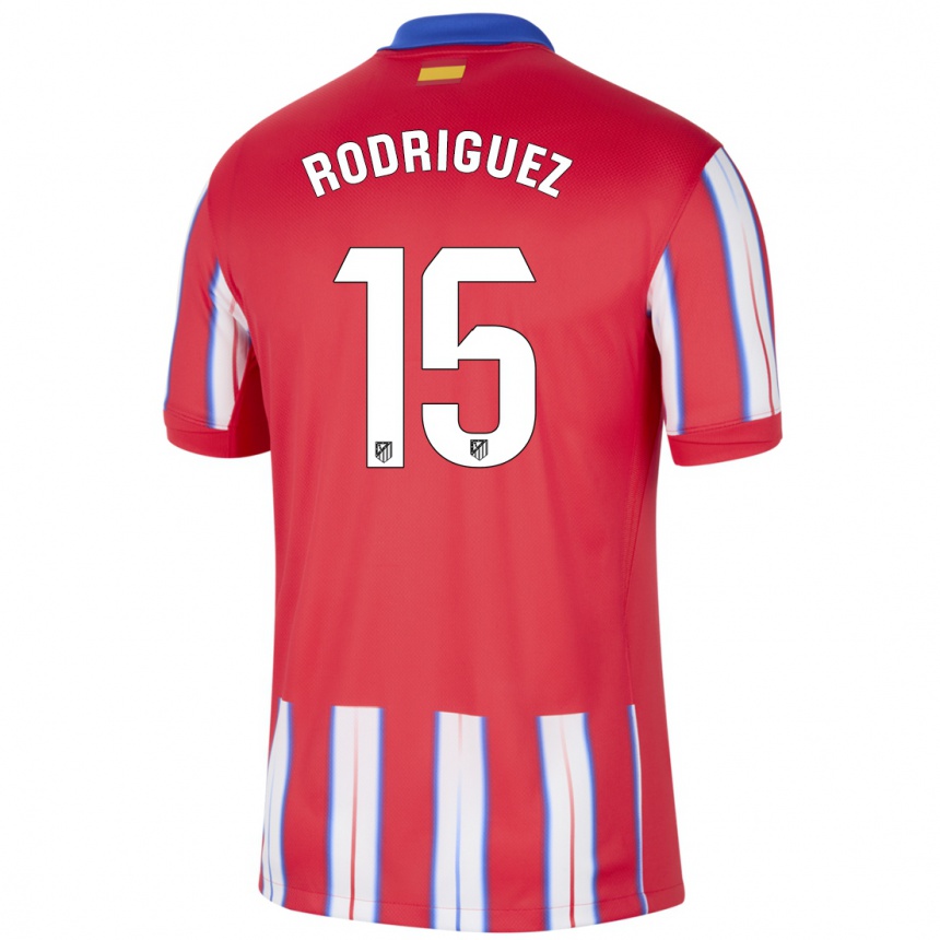 Men Football Cinta Rodríguez #15 Red White Blue Home Jersey 2024/25 T-Shirt Nz