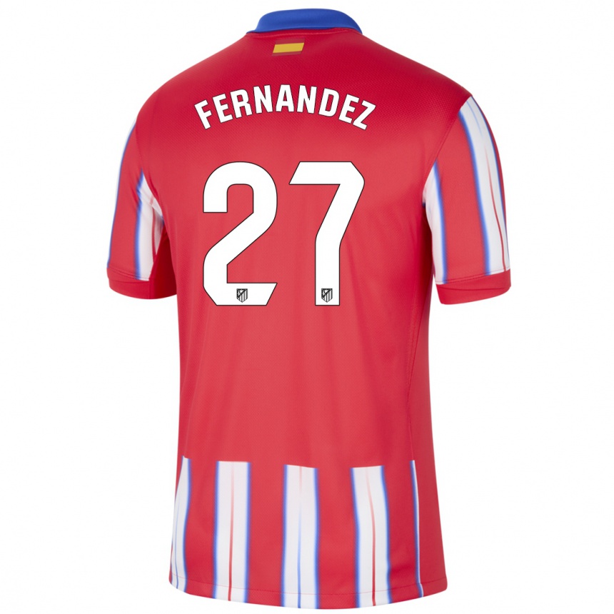 Men Football Alexia Fernández #27 Red White Blue Home Jersey 2024/25 T-Shirt Nz