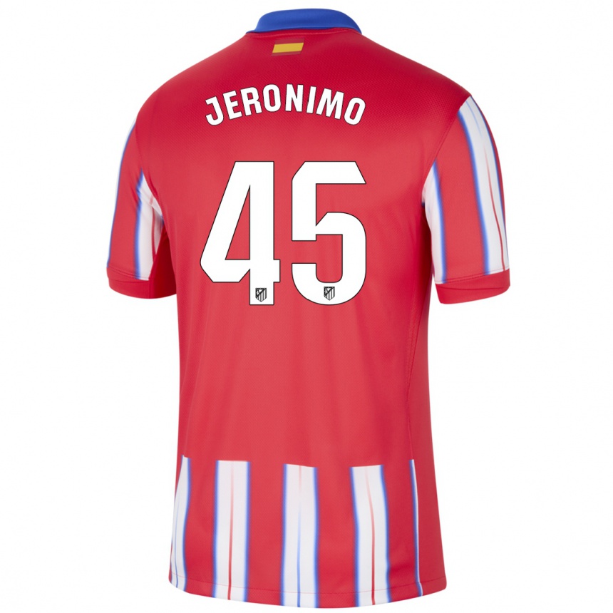 Men Football Isaiah Jeronimo #45 Red White Blue Home Jersey 2024/25 T-Shirt Nz