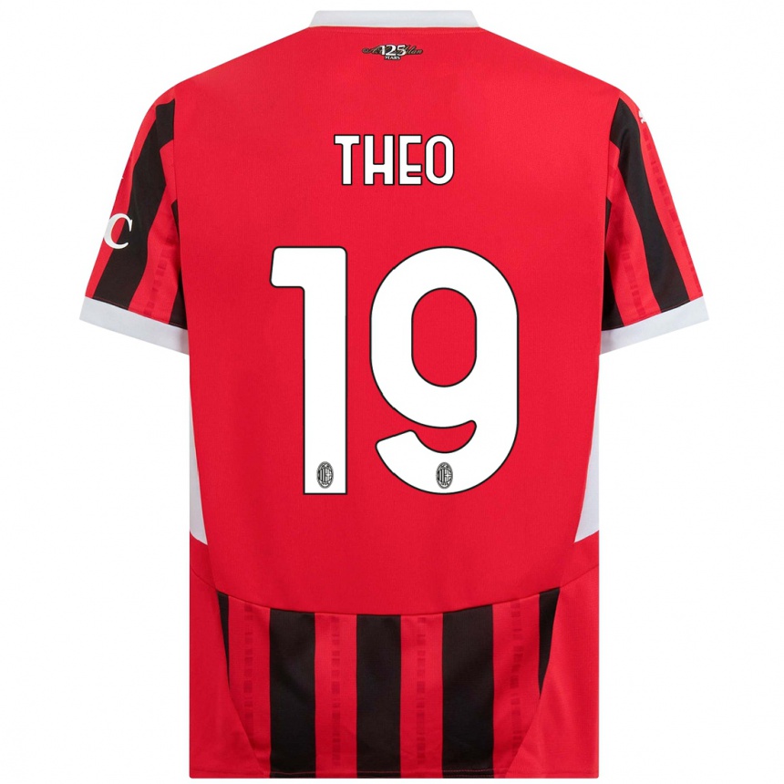 Men Football Theo Hernandez #19 Red Black Home Jersey 2024/25 T-Shirt Nz