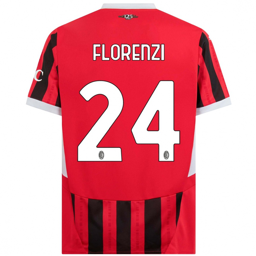 Men Football Alessandro Florenzi #24 Red Black Home Jersey 2024/25 T-Shirt Nz