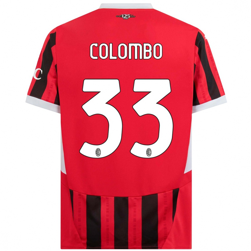 Men Football Federico Colombo #33 Red Black Home Jersey 2024/25 T-Shirt Nz