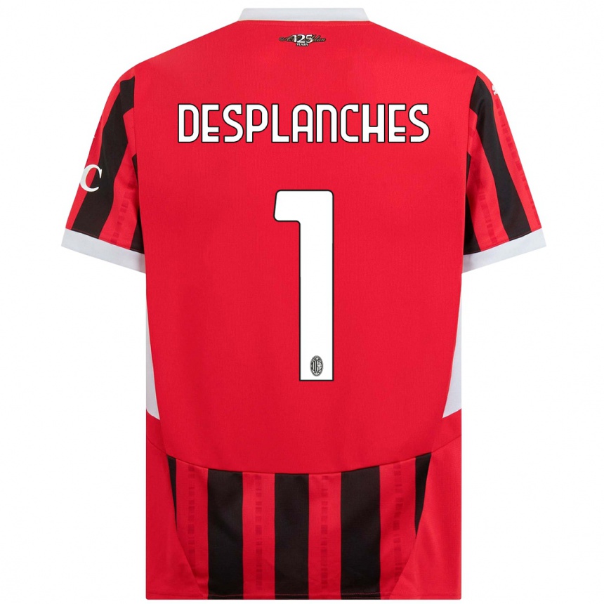 Men Football Sebastiano Desplanches #1 Red Black Home Jersey 2024/25 T-Shirt Nz