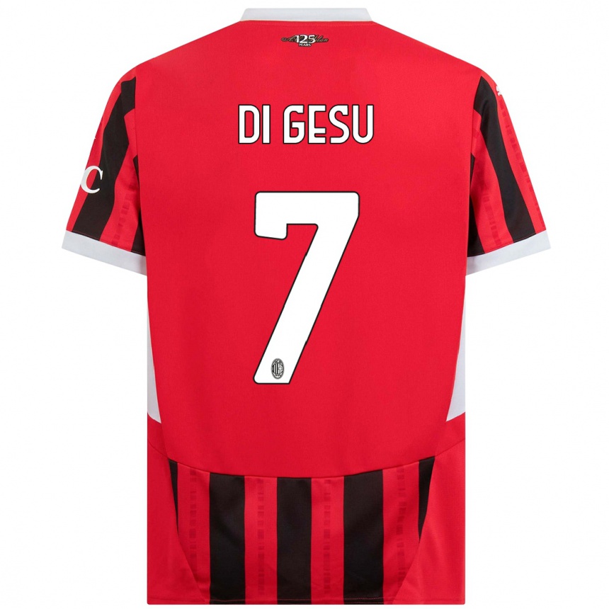 Men Football Enrico Di Gesu #7 Red Black Home Jersey 2024/25 T-Shirt Nz