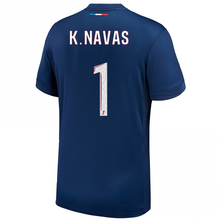 Men Football Keylor Navas #1 Navy Blue White Home Jersey 2024/25 T-Shirt Nz