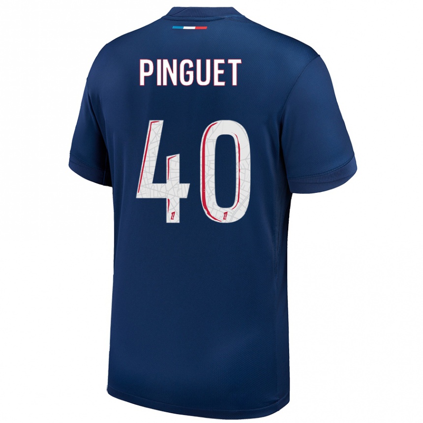 Men Football Alice Pinguet #40 Navy Blue White Home Jersey 2024/25 T-Shirt Nz