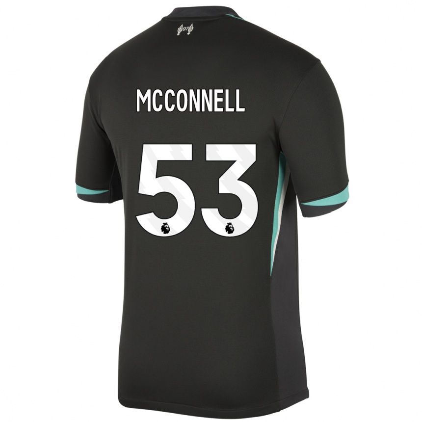 Men Football James Mcconnell #53 Black Anthracite White Away Jersey 2024/25 T-Shirt Nz