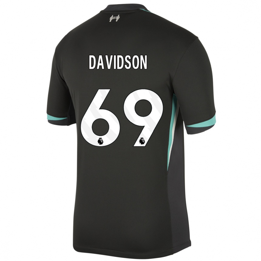 Men Football Josh Davidson #69 Black Anthracite White Away Jersey 2024/25 T-Shirt Nz