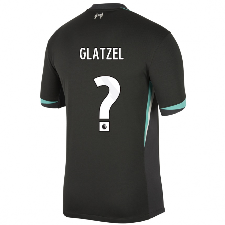 Men Football Paul Glatzel #0 Black Anthracite White Away Jersey 2024/25 T-Shirt Nz