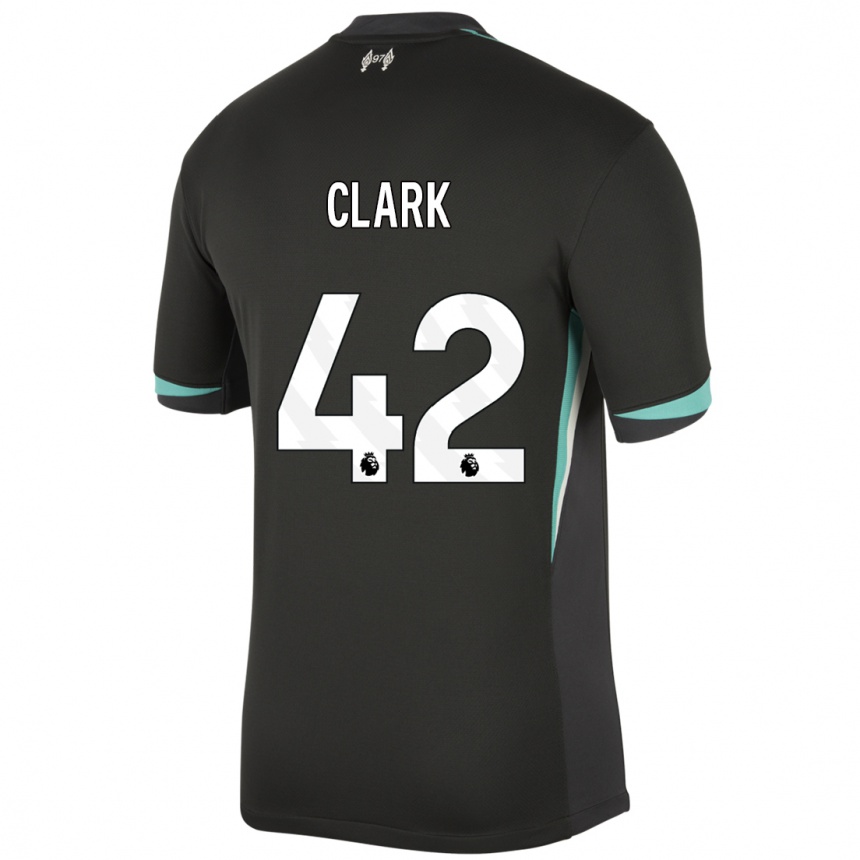 Men Football Bobby Clark #42 Black Anthracite White Away Jersey 2024/25 T-Shirt Nz