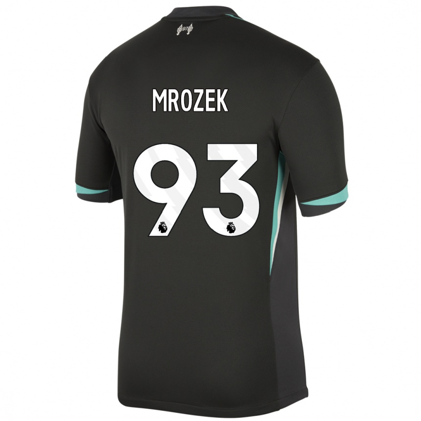 Men Football Fabian Mrozek #93 Black Anthracite White Away Jersey 2024/25 T-Shirt Nz