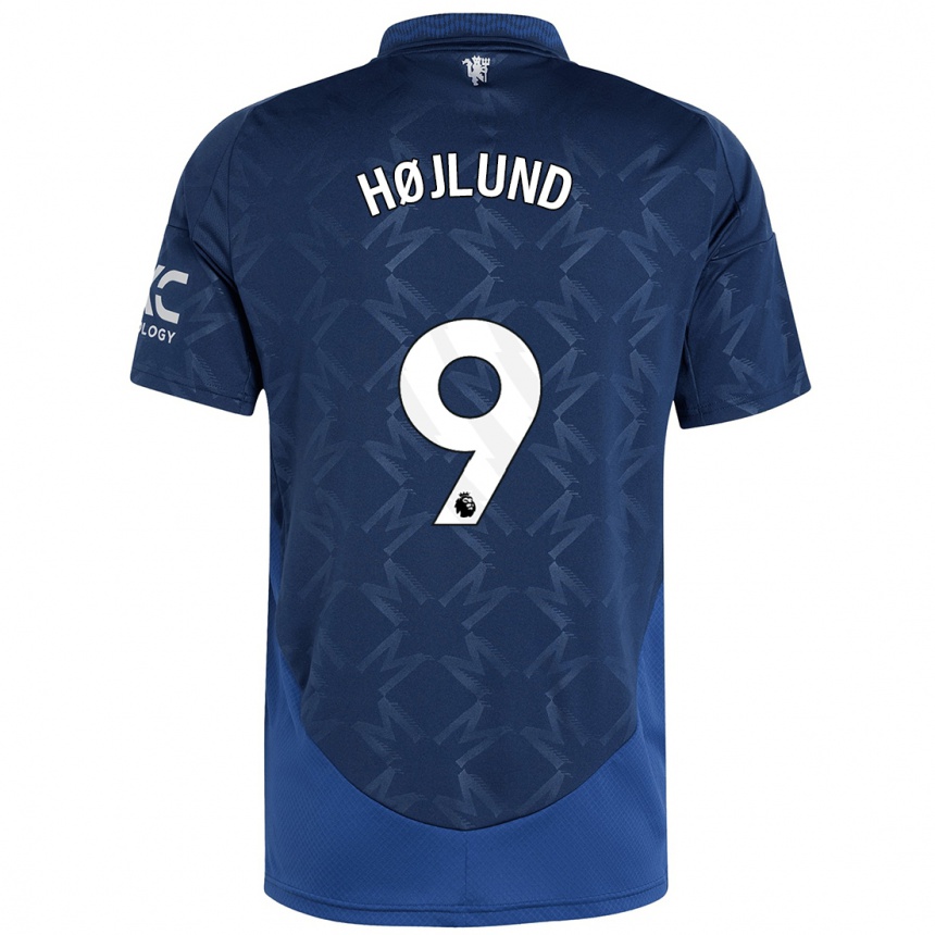 Men Football Rasmus Højlund #9 Indigo Away Jersey 2024/25 T-Shirt Nz