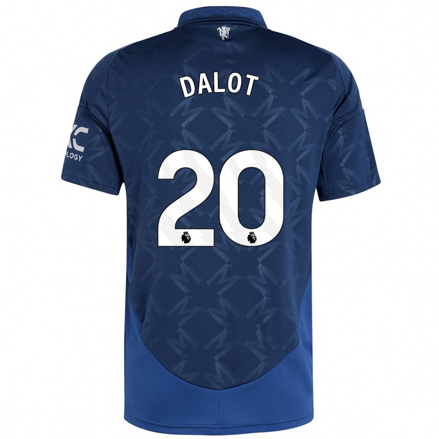 Men Football Diogo Dalot #20 Indigo Away Jersey 2024/25 T-Shirt Nz