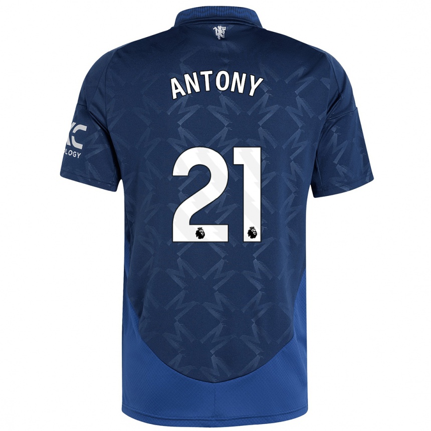 Men Football Antony #21 Indigo Away Jersey 2024/25 T-Shirt Nz