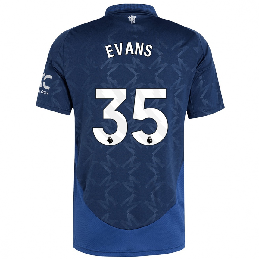 Men Football Jonny Evans #35 Indigo Away Jersey 2024/25 T-Shirt Nz