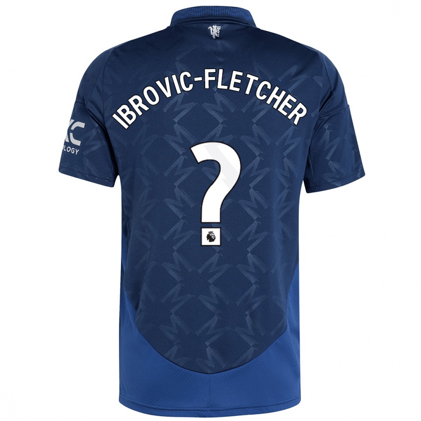 Men Football Edward Ibrovic-Fletcher #0 Indigo Away Jersey 2024/25 T-Shirt Nz