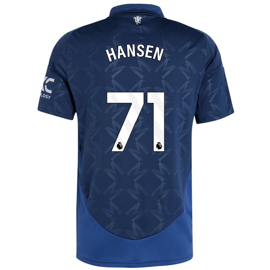 Men Football Isak Hansen-Aaroen #71 Indigo Away Jersey 2024/25 T-Shirt Nz