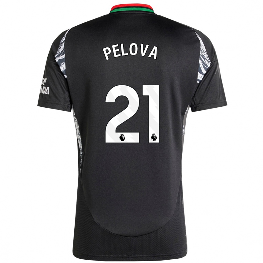 Men Football Victoria Pelova #21 Black Away Jersey 2024/25 T-Shirt Nz