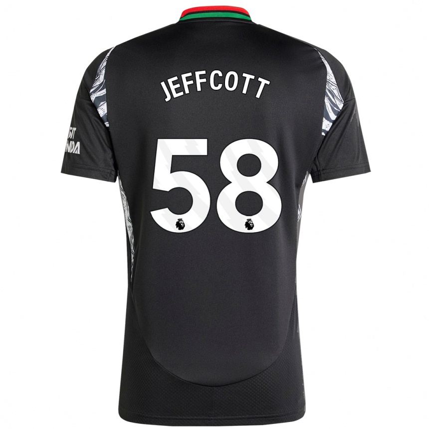 Men Football Henry Jeffcott #58 Black Away Jersey 2024/25 T-Shirt Nz