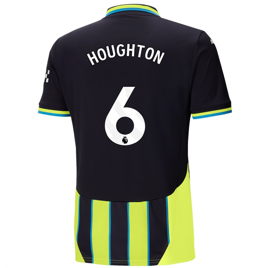 Men Football Steph Houghton #6 Blue Yellow Away Jersey 2024/25 T-Shirt Nz