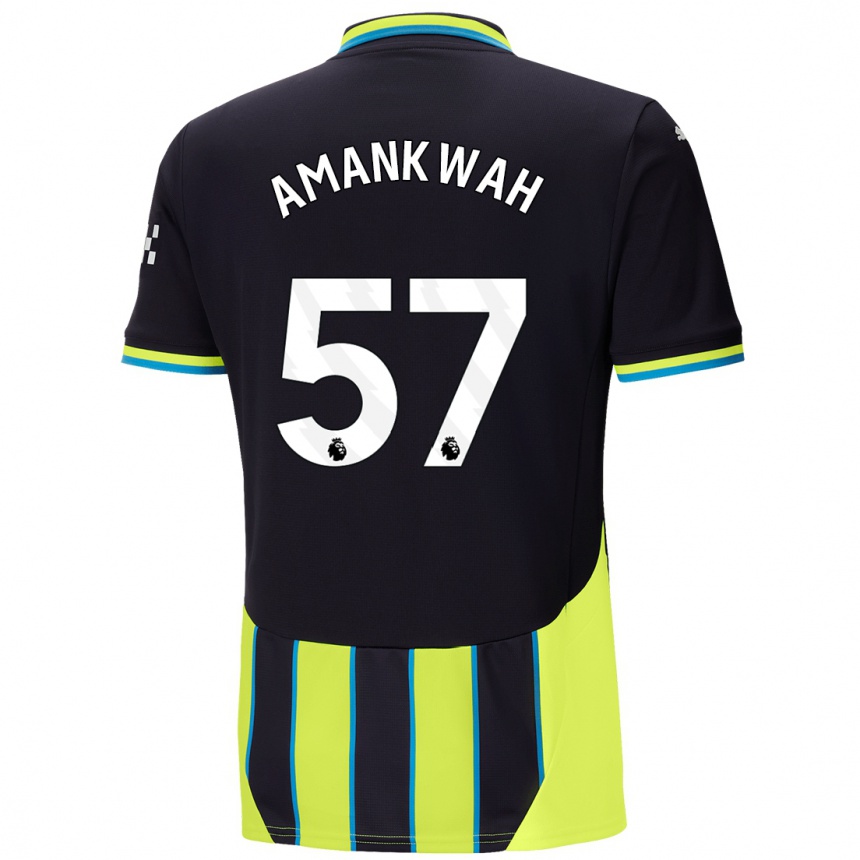 Men Football Yeboah Amankwah #57 Blue Yellow Away Jersey 2024/25 T-Shirt Nz