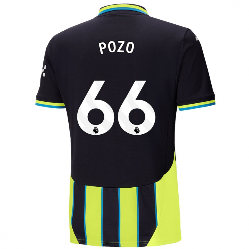 Men Football Iker Pozo #66 Blue Yellow Away Jersey 2024/25 T-Shirt Nz