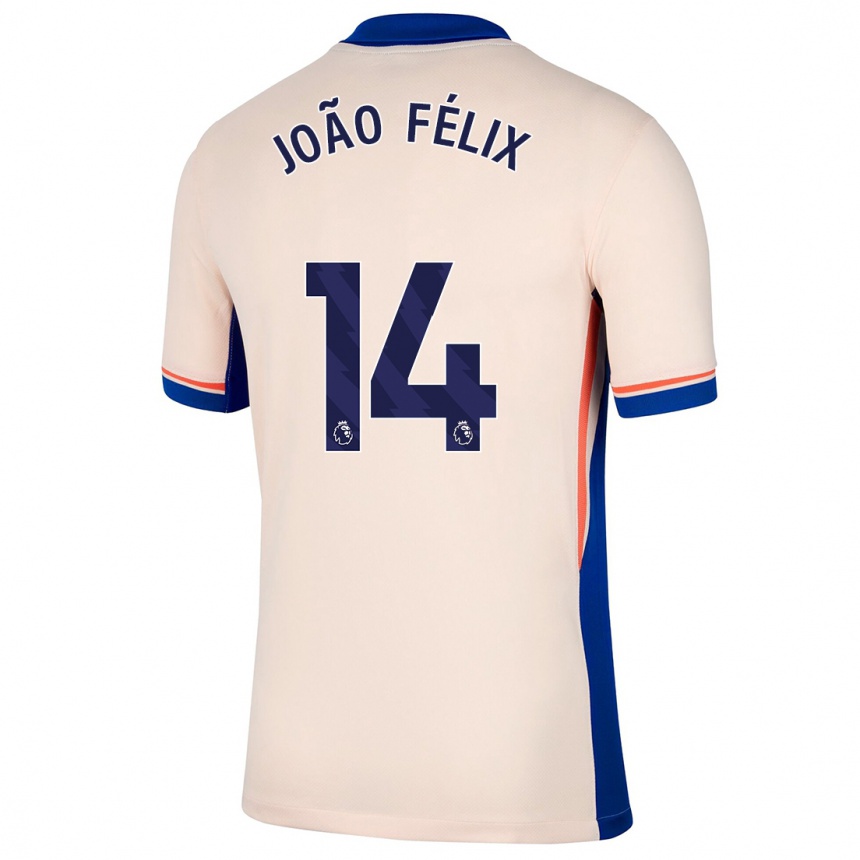 Men Football Joao Felix #14 Light Beige Away Jersey 2024/25 T-Shirt Nz