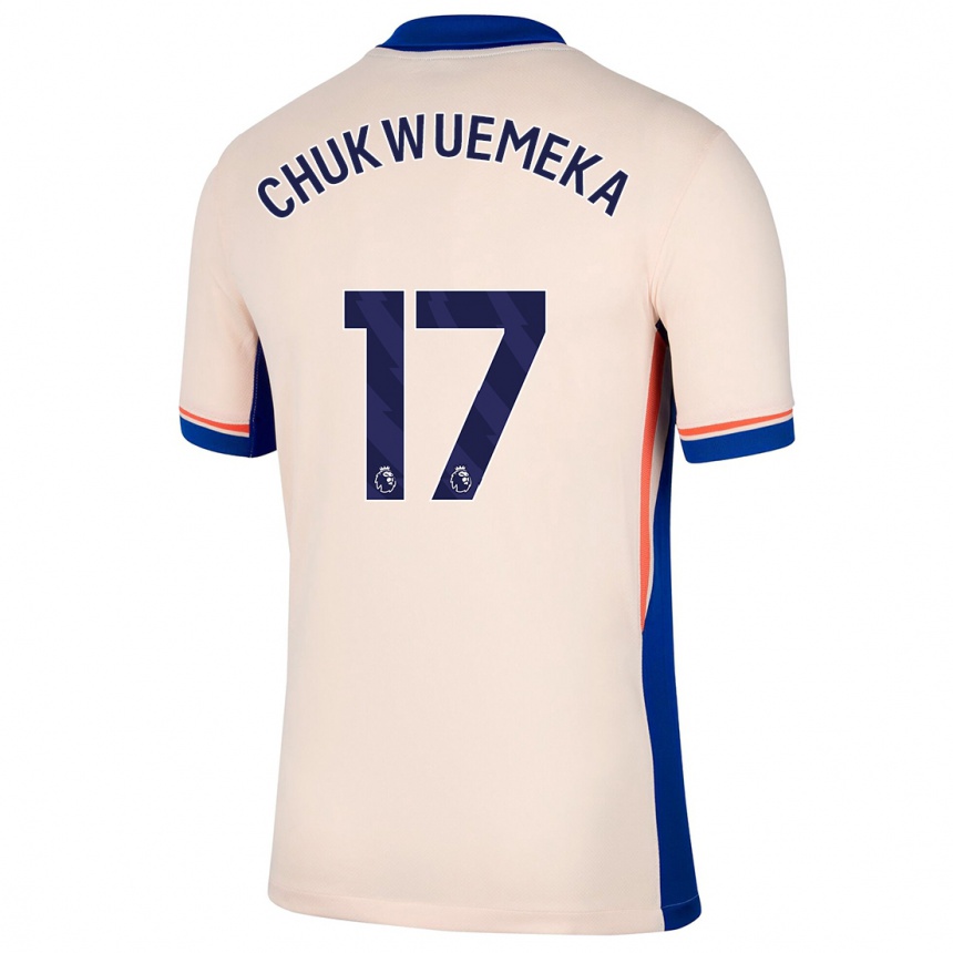 Men Football Carney Chukwuemeka #17 Light Beige Away Jersey 2024/25 T-Shirt Nz