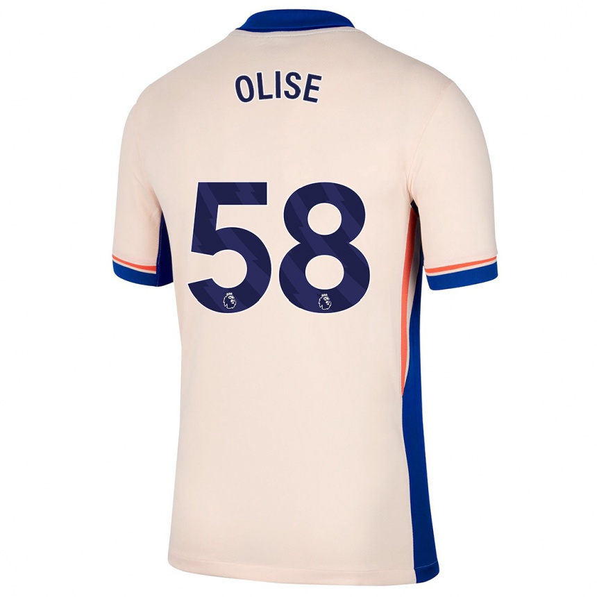 Men Football Richard Olise #58 Light Beige Away Jersey 2024/25 T-Shirt Nz