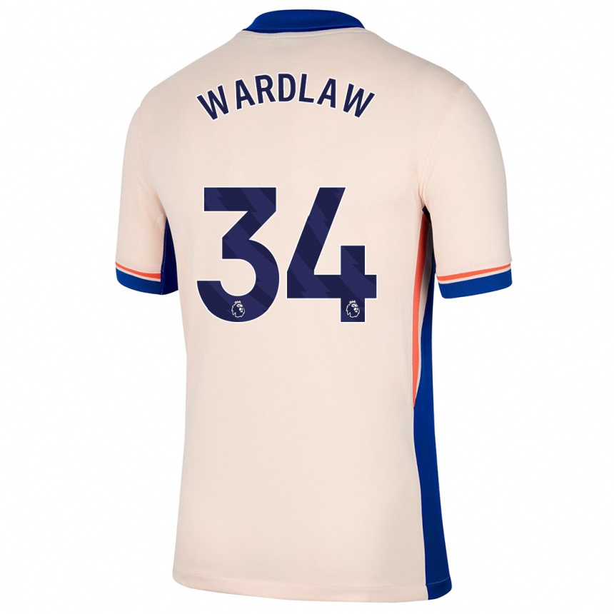 Men Football Charlotte Wardlaw #34 Light Beige Away Jersey 2024/25 T-Shirt Nz