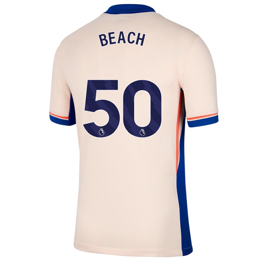 Men Football Eddie Beach #50 Light Beige Away Jersey 2024/25 T-Shirt Nz