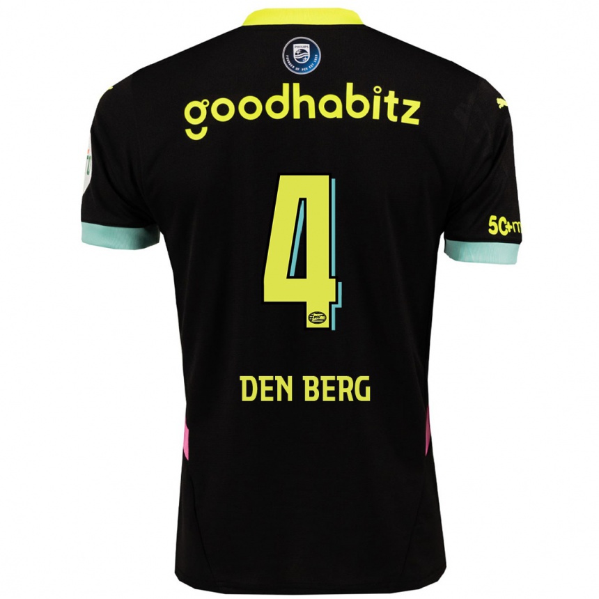 Men Football Mandy Van Den Berg #4 Black Yellow Away Jersey 2024/25 T-Shirt Nz